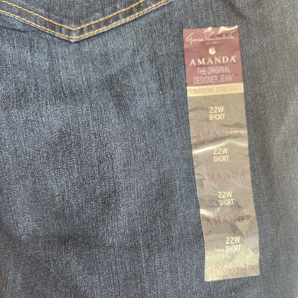 Gloria Vanderbilt Amanda Jean Plus Size 22W Short Petite Tapered Leg Stretch NWT - Picture 8 of 16